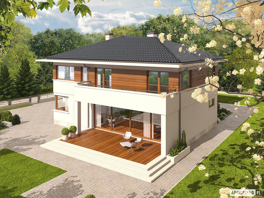 Wizualizacja projektu domu Nati G2 (z piwnicą)