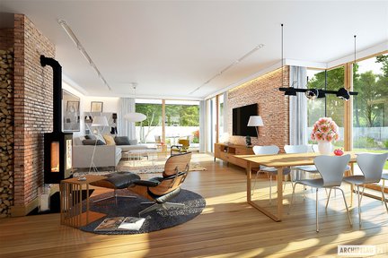 Przestronny i otwarty salon 