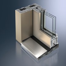 Profil Schüco Thermoslide  w kolorystyce Gold  AutomotiveFinish (fot. Schüco) 